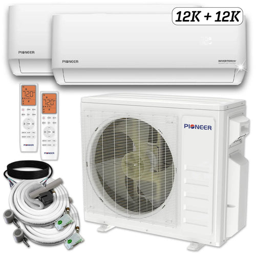 Pioneer 24,000 BTU (12K + 12K) 2-Ton Quantum Ultra 24 SEER2 Energy-Star 2 Zone Heat Pump - 230V