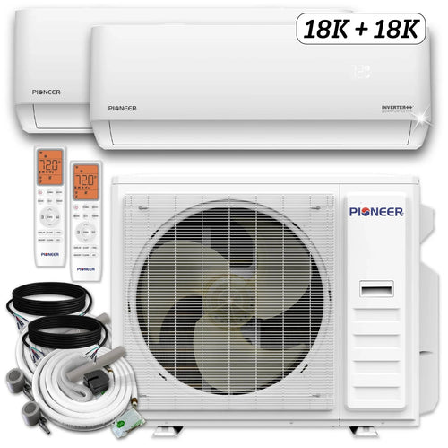 Pioneer 36,000 BTU (18K + 18K) 3-Ton Quantum Ultra 22.5 SEER2 Energy-Star 2 Zone Heat Pump - 230V