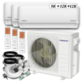 Pioneer 33,000 BTU (9K + 12K + 12K) 2.25-Ton Quantum Ultra Wi-Fi 24 SEER2 Energy-Star Multi 3-Zone Wall Mount Air Conditioner Heat Pump 230V