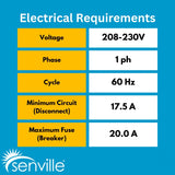 Senville AURA 18,000 BTU (6K + 12K) Dual Zone Mini Split Air Conditioner - 230V