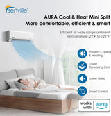Senville AURA 36,000 BTU (12K + 24K) 23 SEER2 Dual Zone Mini Split Air Conditioner - 230V