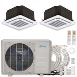 Senville AURA 27,000 (9K + 18K) BTU 23 SEER2 Ceiling Cassette 2 Zone Ductless Mini Split - Energy Star - 230V