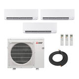 Mitsubishi 36,000 BTU (6K + 12K + 12K) GX-Series 23 SEER2 3 Zone Wall Mount Smart Multi Mini Split Heat Pump System - R454B | 230V