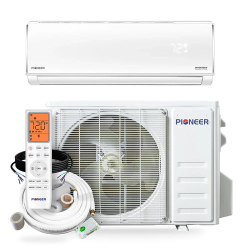 Pioneer® Diamante Pro™ 12,000 BTU 20 SEER2 High-Wall Ductless Mini-Split Air Conditioner Inverter Heat Pump with 16 Ft. Kit - 115V
