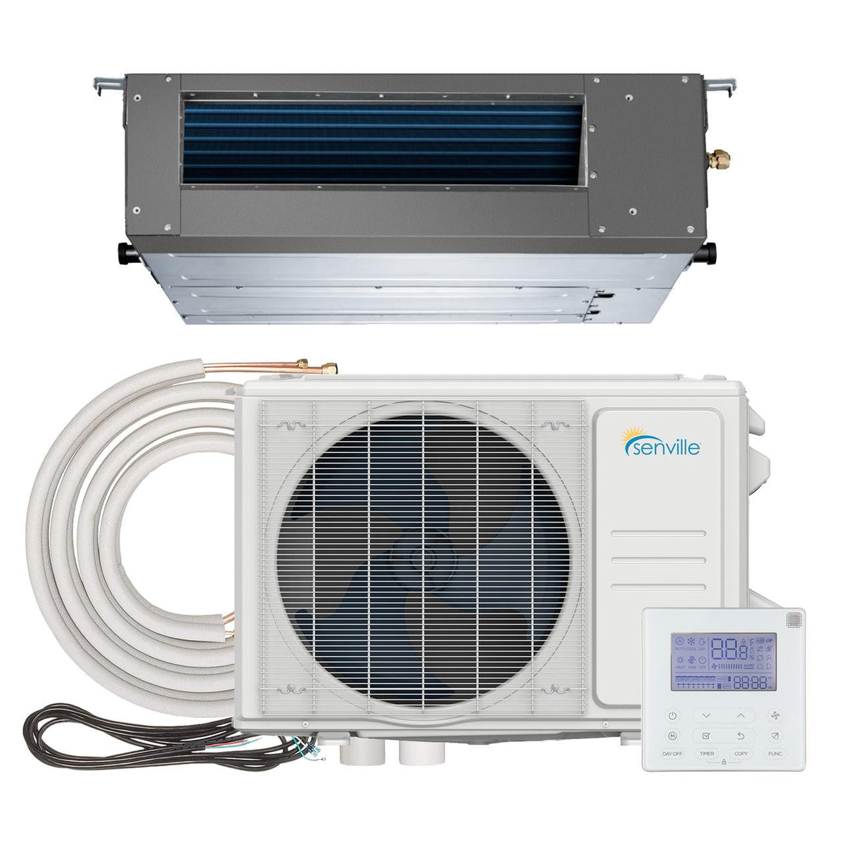Senville 18,000 BTU 18 SEER2 Concealed Duct Air Conditioner - Heat Pump - 230V