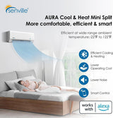 Senville AURA 18,000 BTU (9K + 9K) 25 SEER2 Dual Zone Mini Split Air Conditioner - 230V