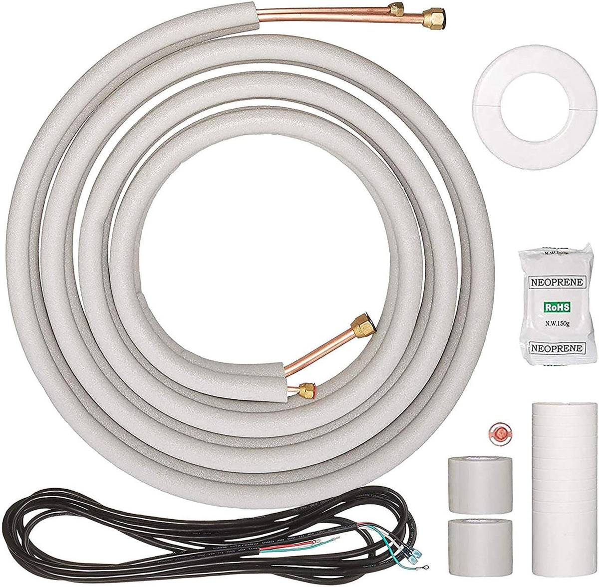 Senville 25 Ft. Insulated Line Set - 1/4'' and 3/8" For 6K, 9K, and 12K BTU Air Handlers