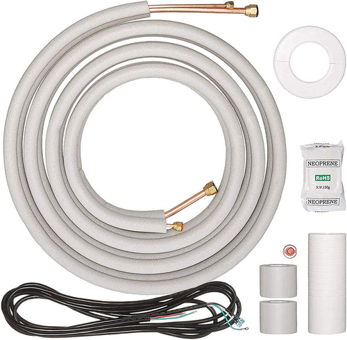 Senville 25 Ft. Insulated Line Set - 1/4'' and 3/8" For 6K, 9K, and 12K BTU Air Handlers