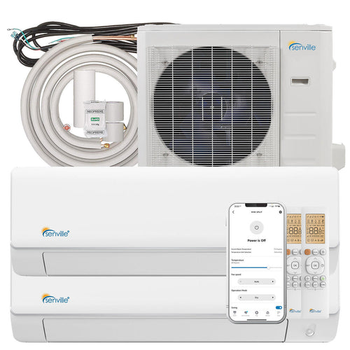 Senville AURA 27,000 BTU (12K + 18K) Dual Zone Mini Split Air Conditioner - 230V