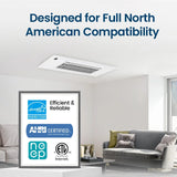 Senville AURA 9,000 BTU 24 SEER2 One-Way Ceiling Cassette Mini Split Heat Pump - 230V