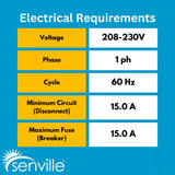 Senville AURA 9,000 BTU Single Zone Ductless Mini Split - 230V - 27.4 SEER2 - Energy Star