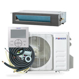 Pioneer® Quantum Ultra™ 9,500 BTU 19.6 SEER2 230V Ceiling Concealed Ducted Mini-Split Air Conditioner Inverter Heat Pump Full Set