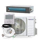 Pioneer® Quantum Ultra™ 9,500 BTU 19.6 SEER2 230V Ceiling Concealed Ducted Mini-Split Air Conditioner Inverter Heat Pump Full Set